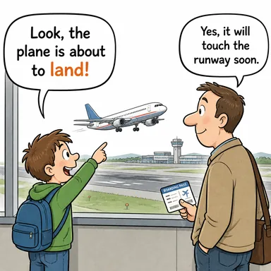 land (yere inmek, karaya çıkmak, konmak) karikatürü — diyalogla bağlam içinde öğren