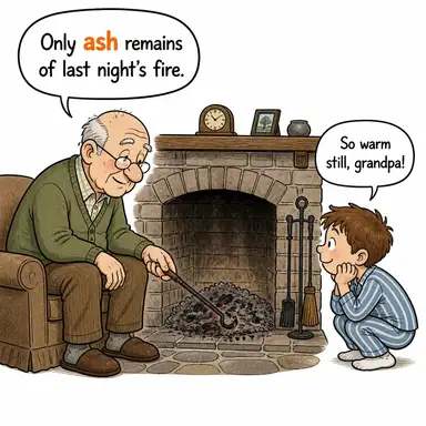 ash (kül) karikatürü — diyalogla bağlam içinde öğren