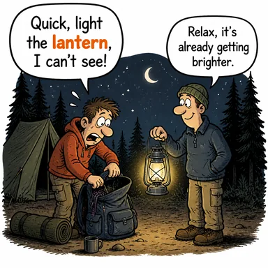 lantern (fener) karikatürü — diyalogla bağlam içinde öğren