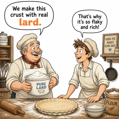 lard (domuz yağı) karikatürü — diyalogla bağlam içinde öğren