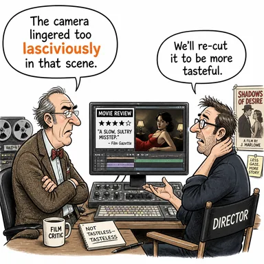 lasciviously (şehvetle, azgınca) karikatürü — diyalogla bağlam içinde öğren