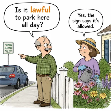 lawful (kanuni, yasal, meşru) karikatürü — diyalogla bağlam içinde öğren