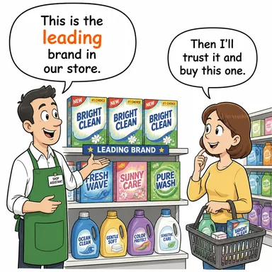 leading (önde gelen, başlıca, lider) karikatürü — diyalogla bağlam içinde öğren
