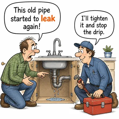 leak (sızmak, sızdırmak; (bilgi) sızdırmak) karikatürü — diyalogla bağlam içinde öğren
