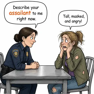 assailant (saldırgan) karikatürü — diyalogla bağlam içinde öğren