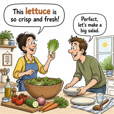 lettuce (marul) karikatürü — diyalogla bağlam içinde öğren