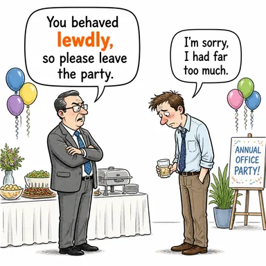 lewdly (ahlaksızca, edepsizce) karikatürü — diyalogla bağlam içinde öğren