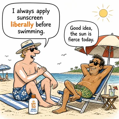 liberally (cömertçe, bolca) karikatürü — diyalogla bağlam içinde öğren