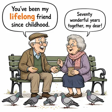 lifelong (ömür boyu süren, hayat boyu) karikatürü — diyalogla bağlam içinde öğren