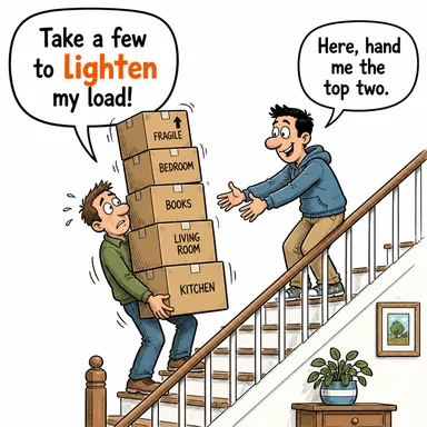 lighten (hafifletmek, aydınlatmak) karikatürü — diyalogla bağlam içinde öğren