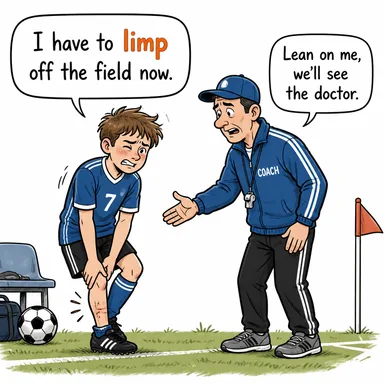 limp (topallamak; gevşek, halsiz) karikatürü — diyalogla bağlam içinde öğren