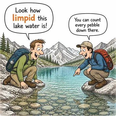 limpid (berrak, saydam, duru) karikatürü — diyalogla bağlam içinde öğren