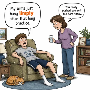 limply (gevşekçe, halsizce) karikatürü — diyalogla bağlam içinde öğren