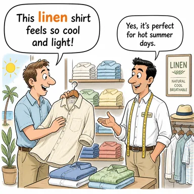 linen (keten (kumaş); çarşaf takımı) karikatürü — diyalogla bağlam içinde öğren