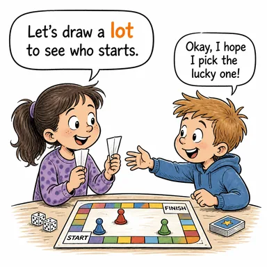 lot (kura, kader, kısmet; parça/grup; çok miktar) karikatürü — diyalogla bağlam içinde öğren