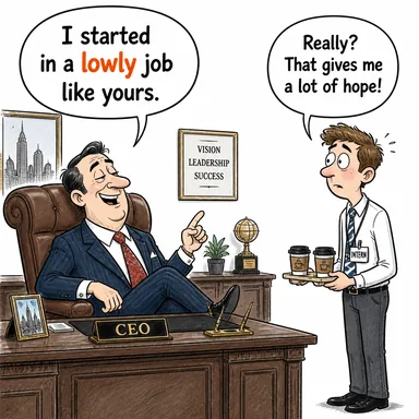 lowly (mütevazı, düşük rütbeli, önemsiz görülen) karikatürü — diyalogla bağlam içinde öğren