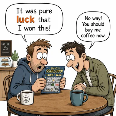 luck (şans, talih) karikatürü — diyalogla bağlam içinde öğren