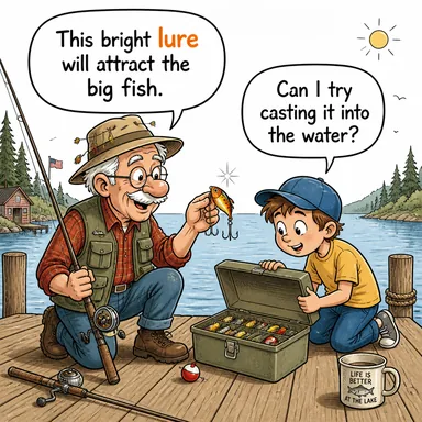 lure (cezbetmek, kandırmak, tuzağa çekmek) karikatürü — diyalogla bağlam içinde öğren