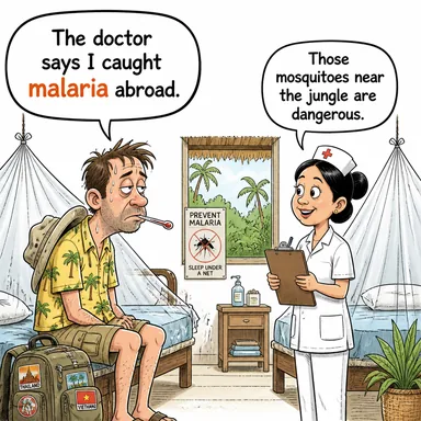 malaria (sıtma) karikatürü — diyalogla bağlam içinde öğren