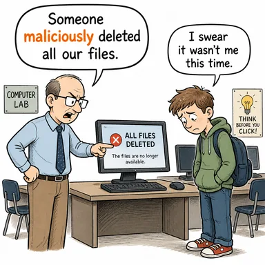maliciously (kasten, kötü niyetle) karikatürü — diyalogla bağlam içinde öğren