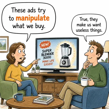 manipulate (manipüle etmek, (hileyle) yönlendirmek, ustaca kullanmak) karikatürü — diyalogla bağlam içinde öğren