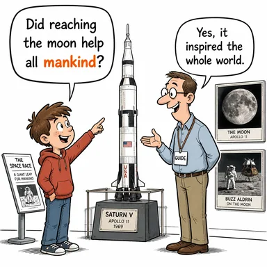 mankind (insanlık, insanoğlu) karikatürü — diyalogla bağlam içinde öğren