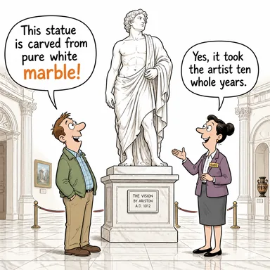 marble (mermer) karikatürü — diyalogla bağlam içinde öğren
