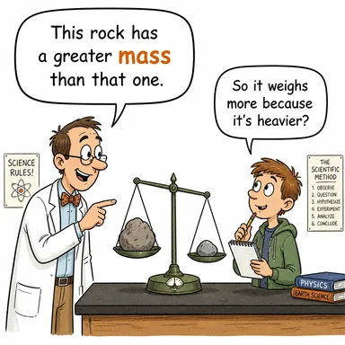 mass (kütle, yığın, çoğunluk; (fiil) bir araya toplanmak) karikatürü — diyalogla bağlam içinde öğren