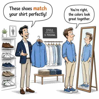 match (eşleşmek, uymak; (isim) maç, uyum, kibrit) karikatürü — diyalogla bağlam içinde öğren