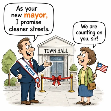 mayor (belediye başkanı) karikatürü — diyalogla bağlam içinde öğren