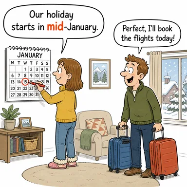 mid (orta, ortası) karikatürü — diyalogla bağlam içinde öğren