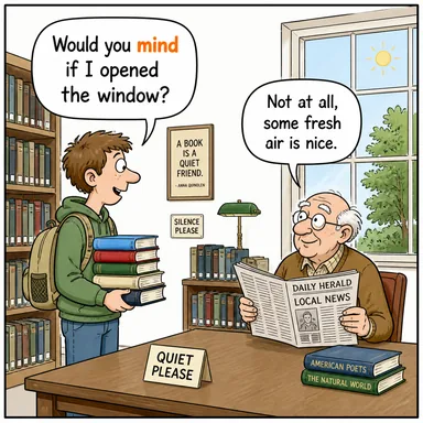 mind (önemsemek, dert etmek; (isim) zihin, akıl) karikatürü — diyalogla bağlam içinde öğren