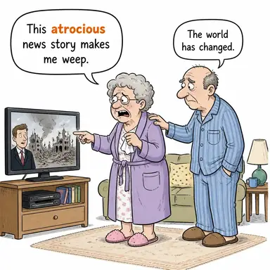 atrocious (menfur, çok kötü, gaddar) karikatürü — diyalogla bağlam içinde öğren
