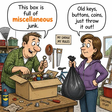 miscellaneous (çeşitli, muhtelif, türlü türlü) karikatürü — diyalogla bağlam içinde öğren