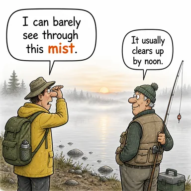 mist (sis, pus, duman) karikatürü — diyalogla bağlam içinde öğren