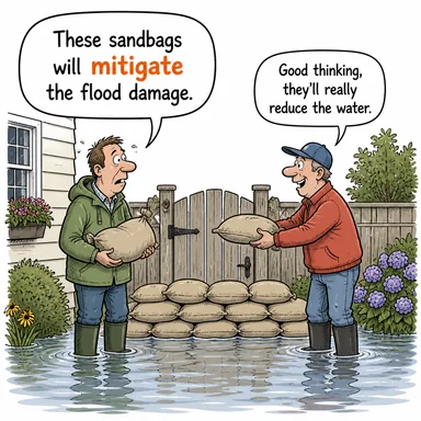 mitigate (hafifletmek, azaltmak, yatıştırmak) karikatürü — diyalogla bağlam içinde öğren