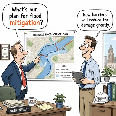 mitigation (hafifletme, azaltma (etkiyi)) karikatürü — diyalogla bağlam içinde öğren