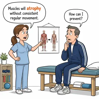 atrophy (körelme, dumura uğrama; körelmek) karikatürü — diyalogla bağlam içinde öğren