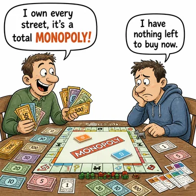 monopoly (tekel, inhisar) karikatürü — diyalogla bağlam içinde öğren