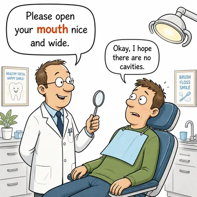 mouth (ağız) karikatürü — diyalogla bağlam içinde öğren