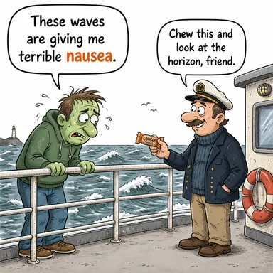 nausea (mide bulantısı) karikatürü — diyalogla bağlam içinde öğren