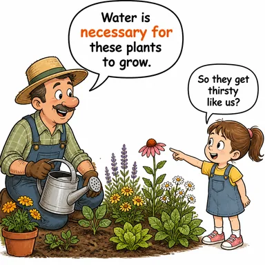 necessary for (... için gerekli) karikatürü — diyalogla bağlam içinde öğren