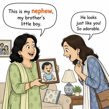 nephew (erkek yeğen) karikatürü — diyalogla bağlam içinde öğren