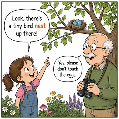 nest (yuva) karikatürü — diyalogla bağlam içinde öğren