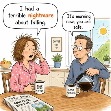 nightmare (kabus) karikatürü — diyalogla bağlam içinde öğren