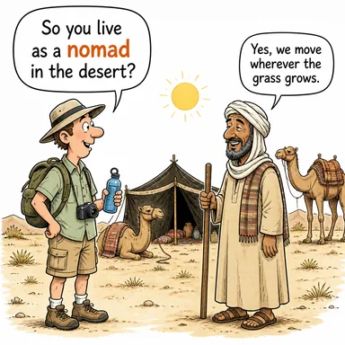 nomad (göçebe) karikatürü — diyalogla bağlam içinde öğren