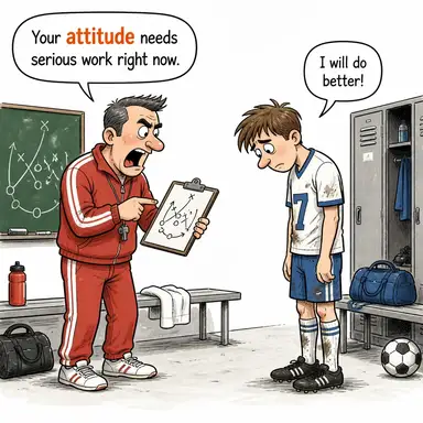 attitude (tutum, tavır, yaklaşım) karikatürü — diyalogla bağlam içinde öğren