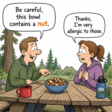 nut (kabuklu yemiş (fındık, ceviz vb.); somun (vida)) karikatürü — diyalogla bağlam içinde öğren