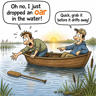 oar (kürek (sandal için)) karikatürü — diyalogla bağlam içinde öğren