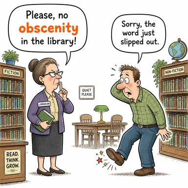 obscenity (müstehcenlik, edepsizlik, küfür) karikatürü — diyalogla bağlam içinde öğren